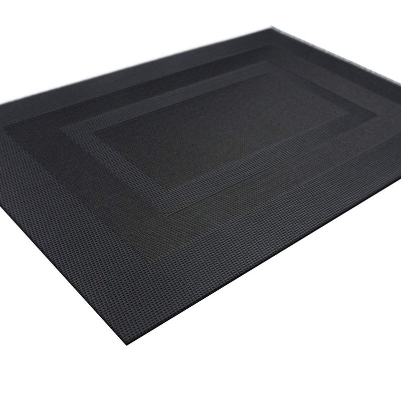 Panda Palm Durable Placemats Set of 4 Vinyl Heat-Resistant Table Mats Washable Plastic Placemats for Dining Table (Black) - Image 4